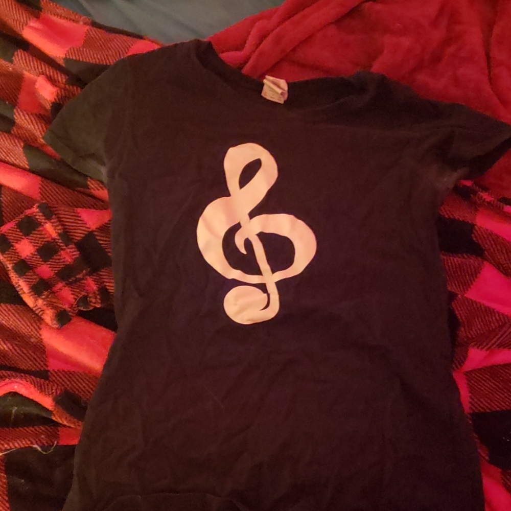 Music Treble Clef Black T-shirt